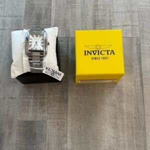 Invicta Stainless Steel Square Face Watch - Silver